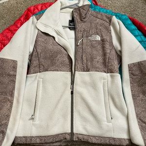 North Face Jacket (White and Brown)